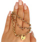 GOLD DEAL | 9ct (9K) Gold Heart Padlock Necklace 52cm Valuation $2,890