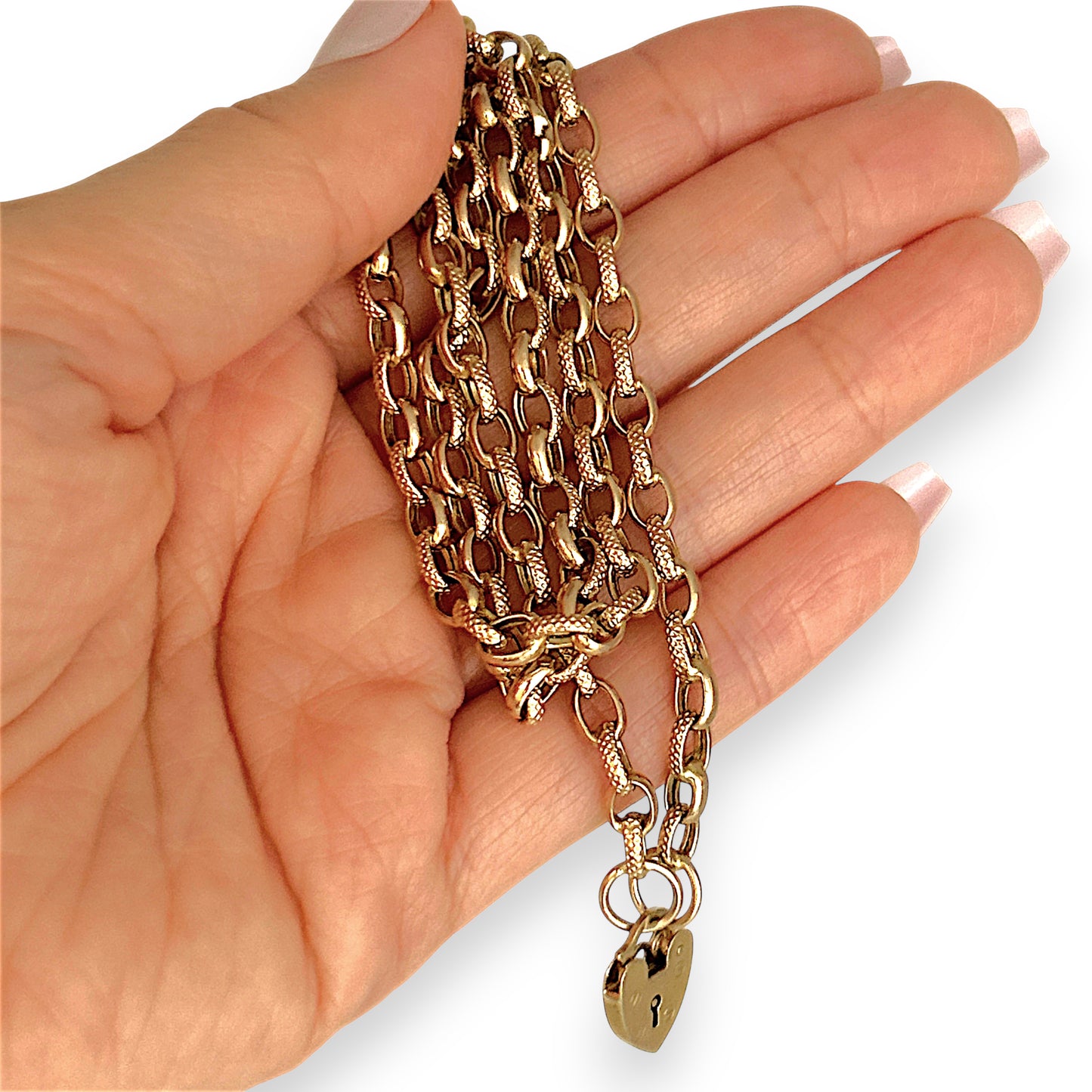 GOLD DEAL | 9ct (9K) Gold Heart Padlock Necklace 52cm Valuation $2,890