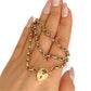 GOLD DEAL | 9ct (9K) Gold Heart Padlock Necklace 52cm Valuation $2,890
