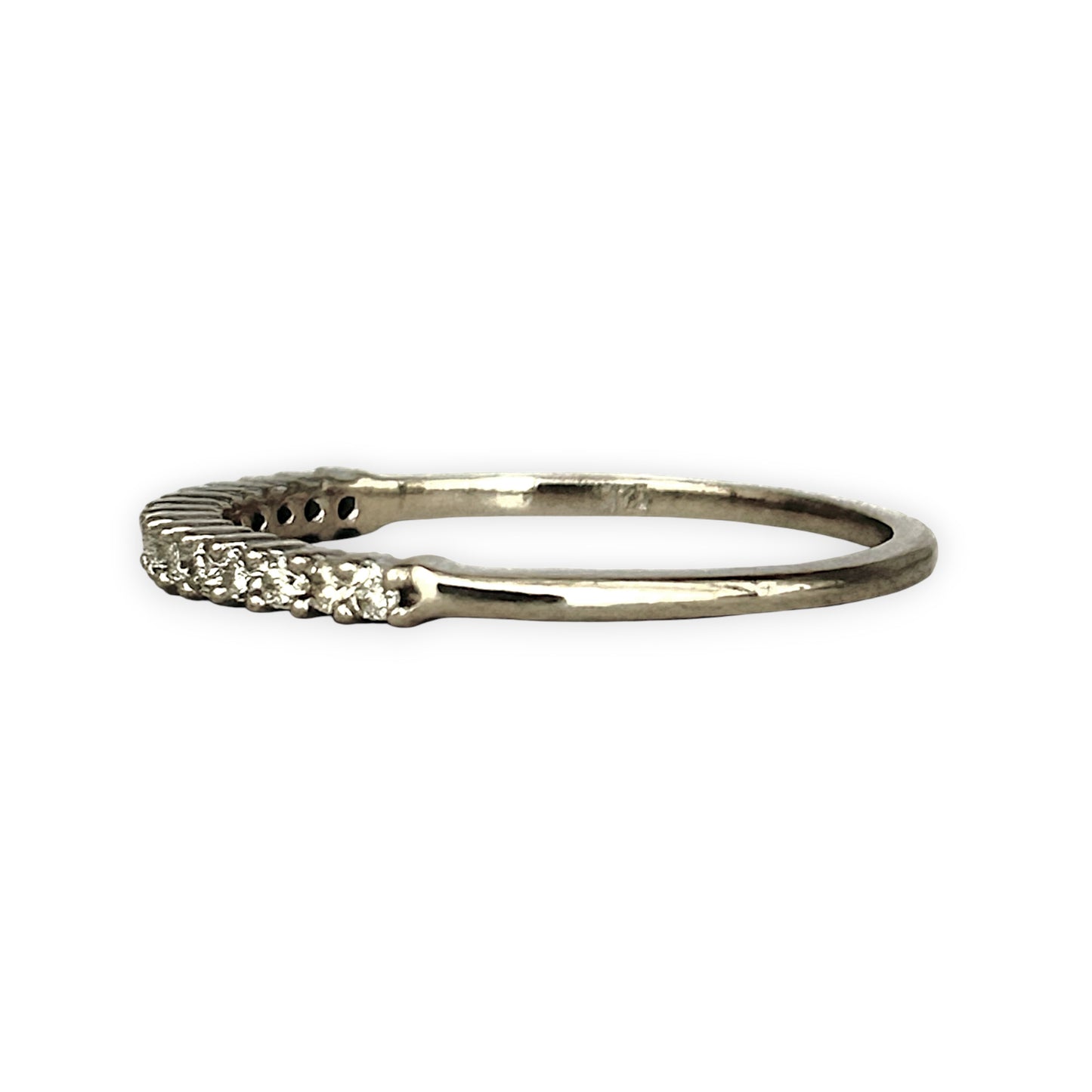 GOLD DEAL | 9ct (9K) White Gold Lustra Diamond Band Size N1/2