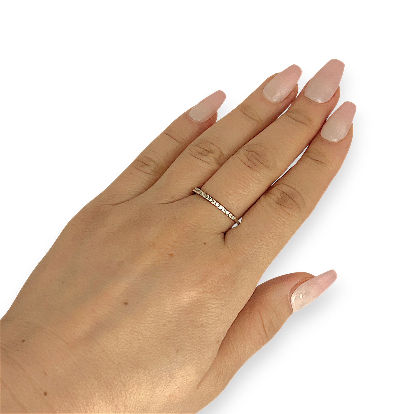 GOLD DEAL | 9ct (9K) White Gold Lustra Diamond Band Size N1/2