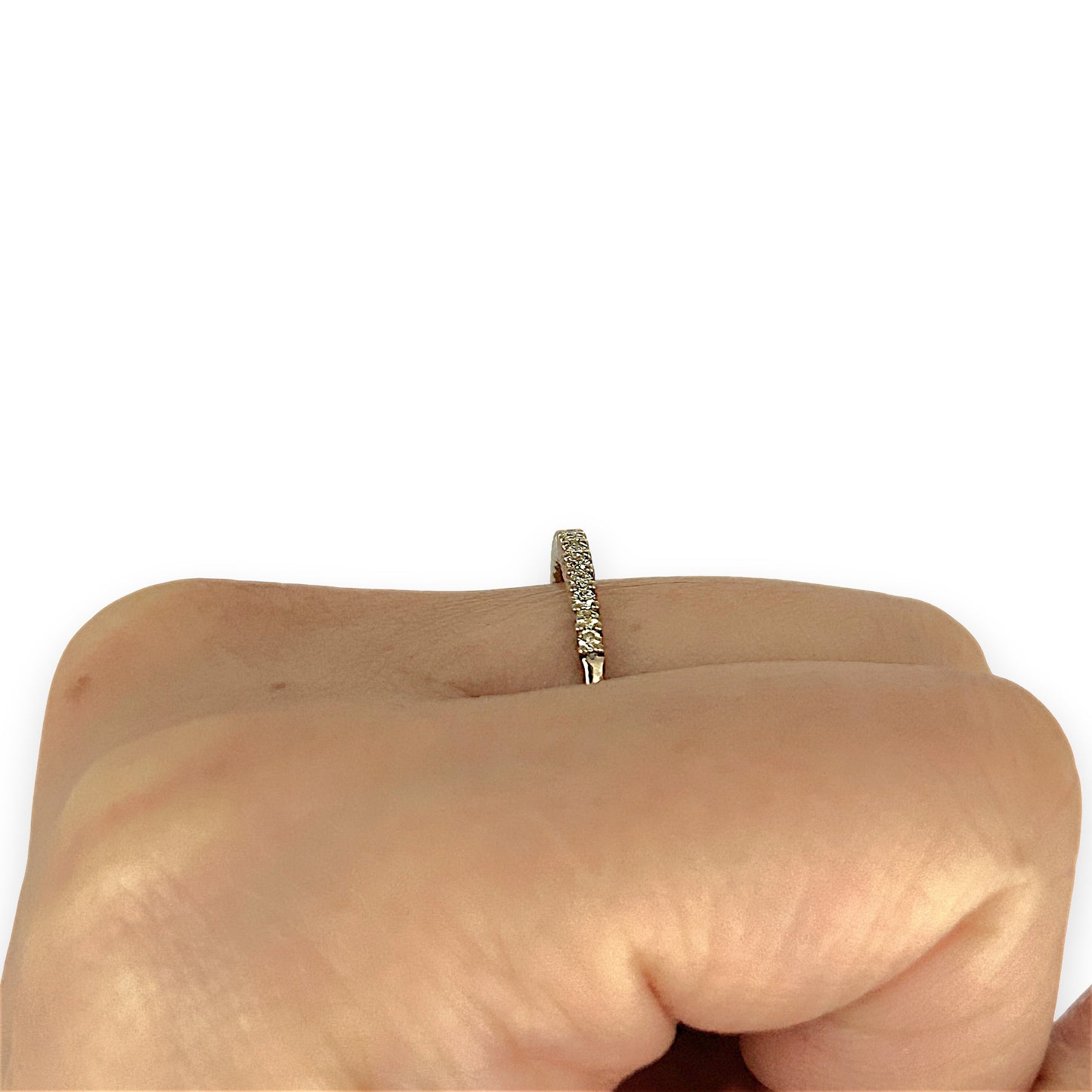 GOLD DEAL | 9ct (9K) White Gold Lustra Diamond Band Size N1/2