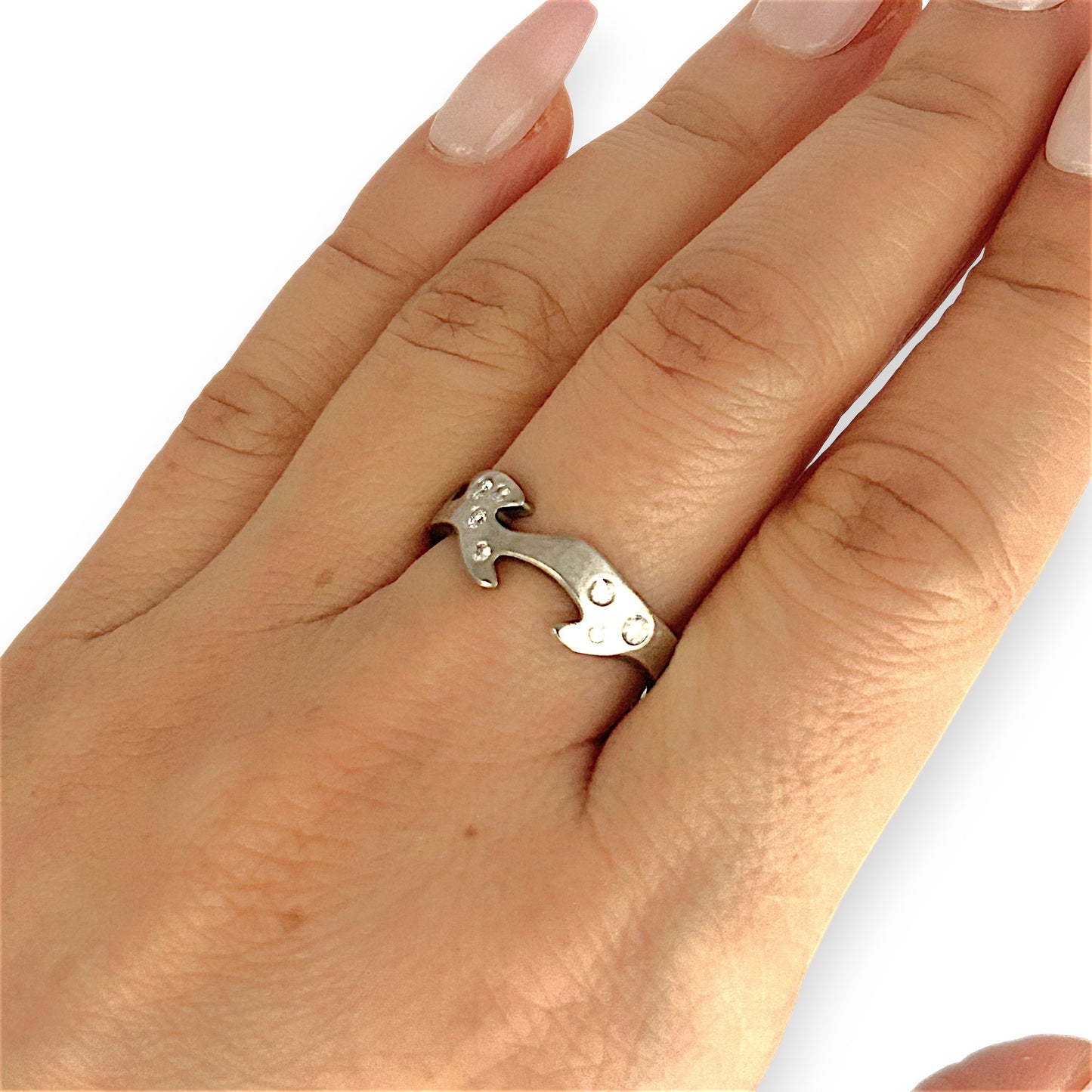 GOLD DEAL | 18ct (18K) White Gold Elara Sculpted Diamond Ring Size Q
