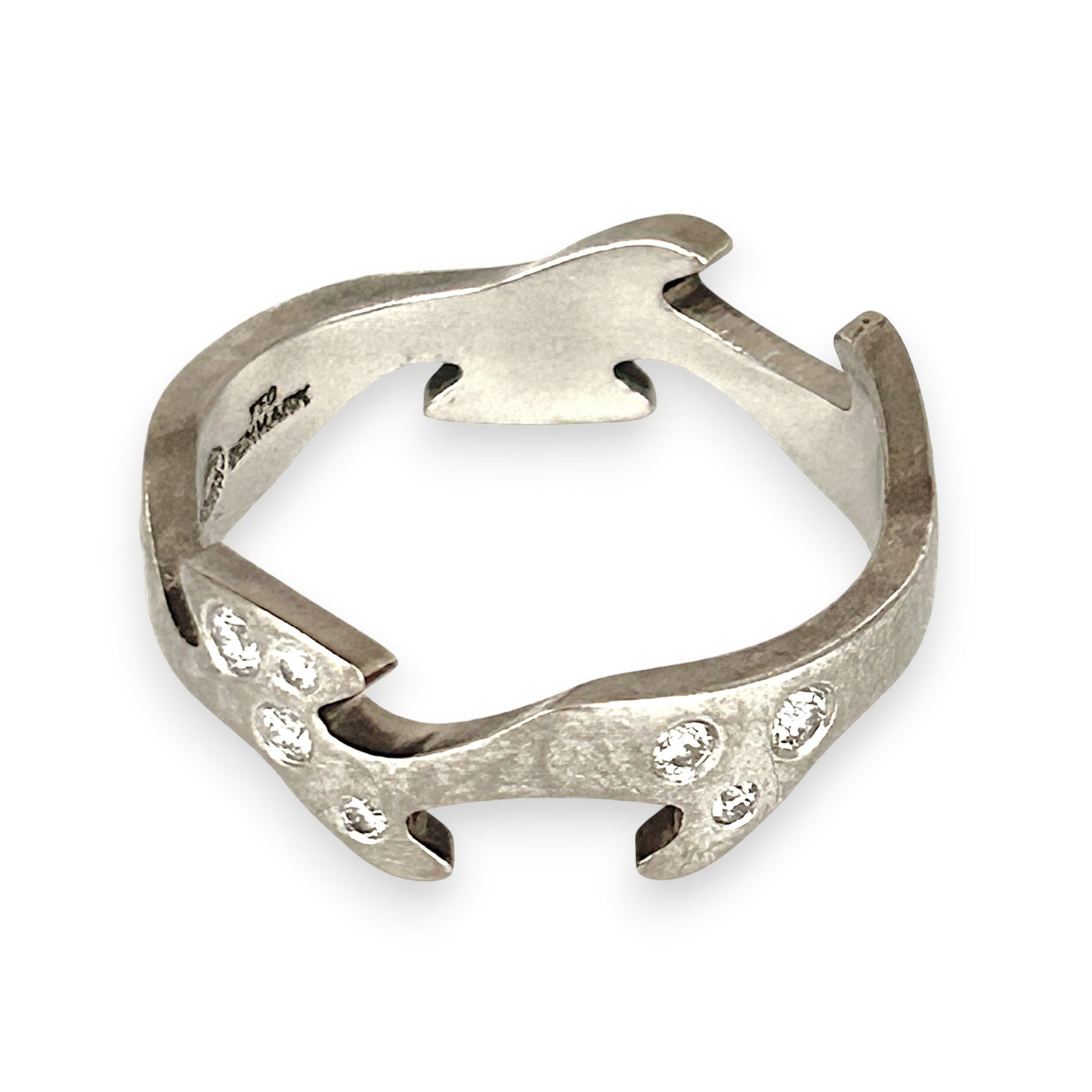 GOLD DEAL | 18ct (18K) White Gold Elara Sculpted Diamond Ring Size Q