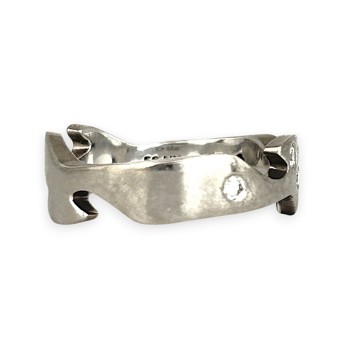 GOLD DEAL | 18ct (18K) White Gold Elara Sculpted Diamond Ring Size Q