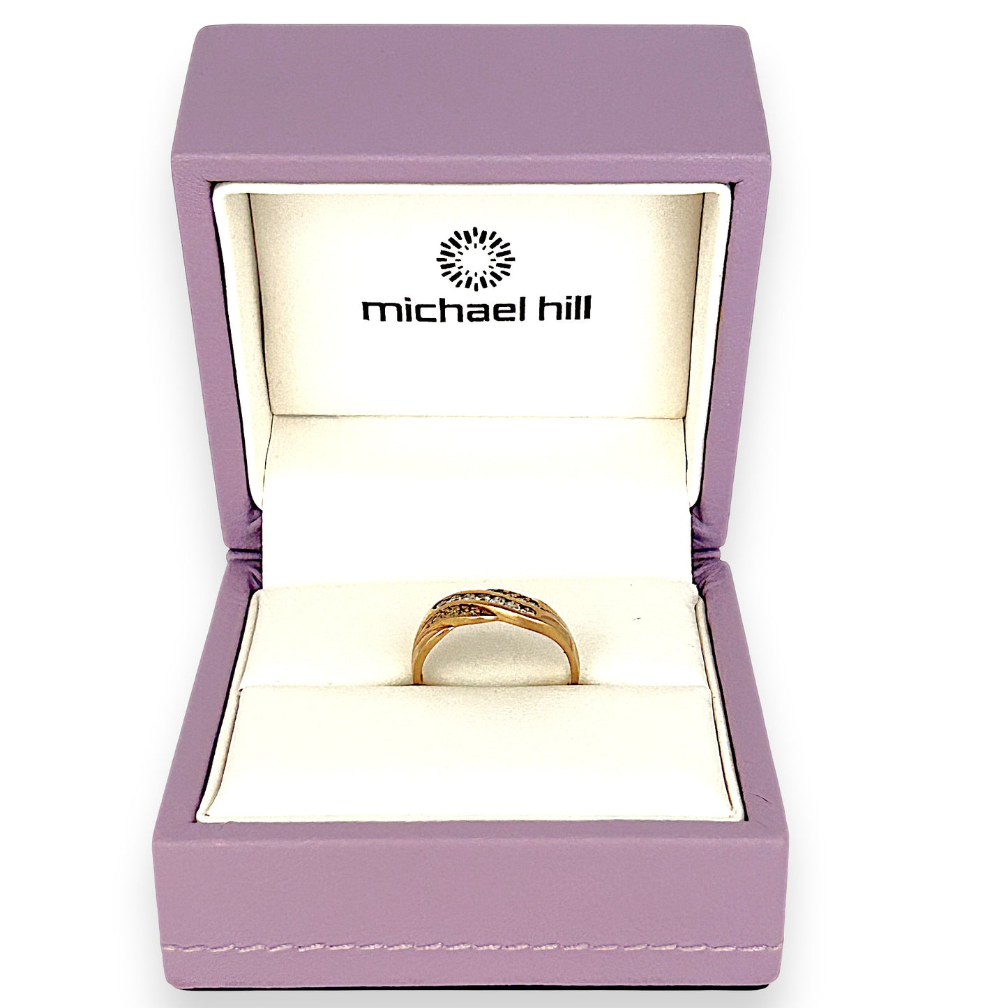 GOLD DEAL | 9ct (9K) Gold MICHAEL HILL Diamond Wave Ring Size P