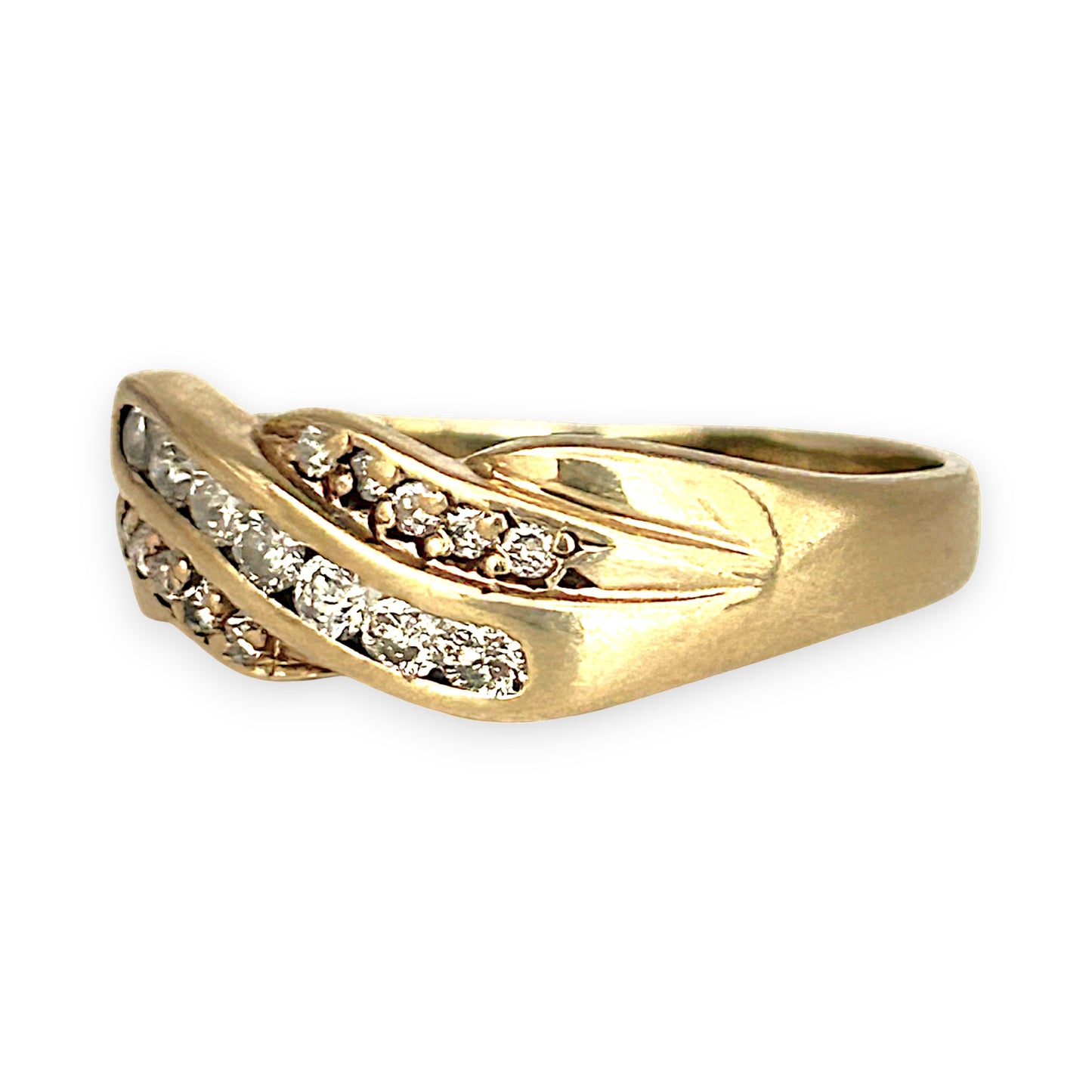 GOLD DEAL | 9ct (9K) Gold MICHAEL HILL Diamond Wave Ring Size P