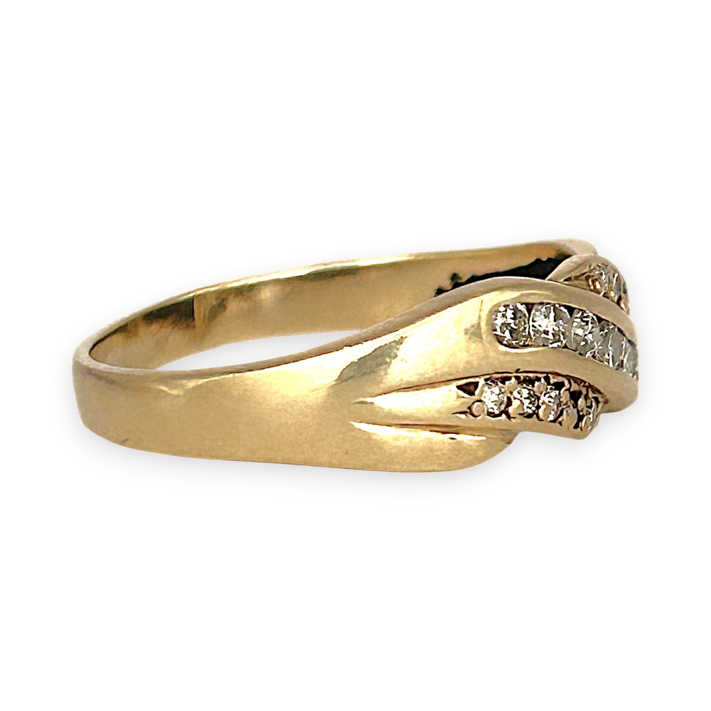 GOLD DEAL | 9ct (9K) Gold MICHAEL HILL Diamond Wave Ring Size P
