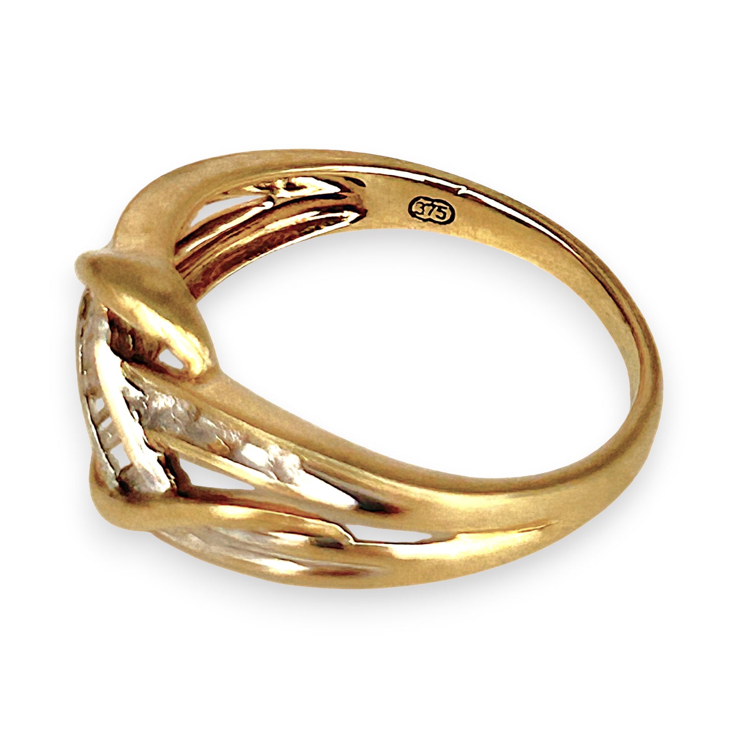 GOLD DEAL | 9ct (9K) Y/W Gold Eternal Harmony Diamond Weave Ring Size P