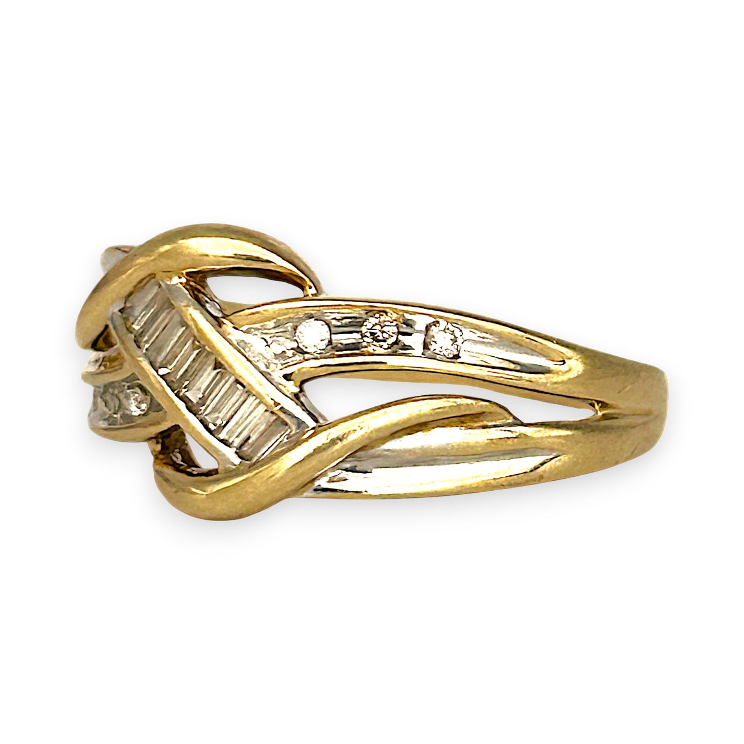 GOLD DEAL | 9ct (9K) Y/W Gold Eternal Harmony Diamond Weave Ring Size P