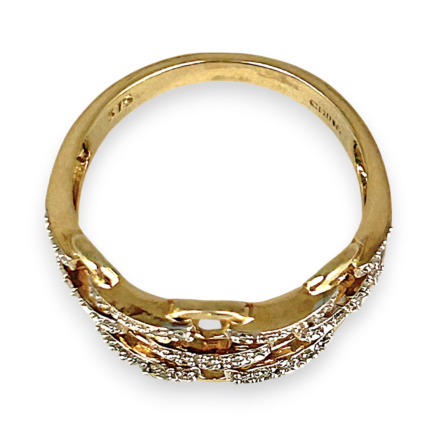 GOLD DEAL | 9ct (9K) Gold Diamond Link Band Ring Valuation $1,800