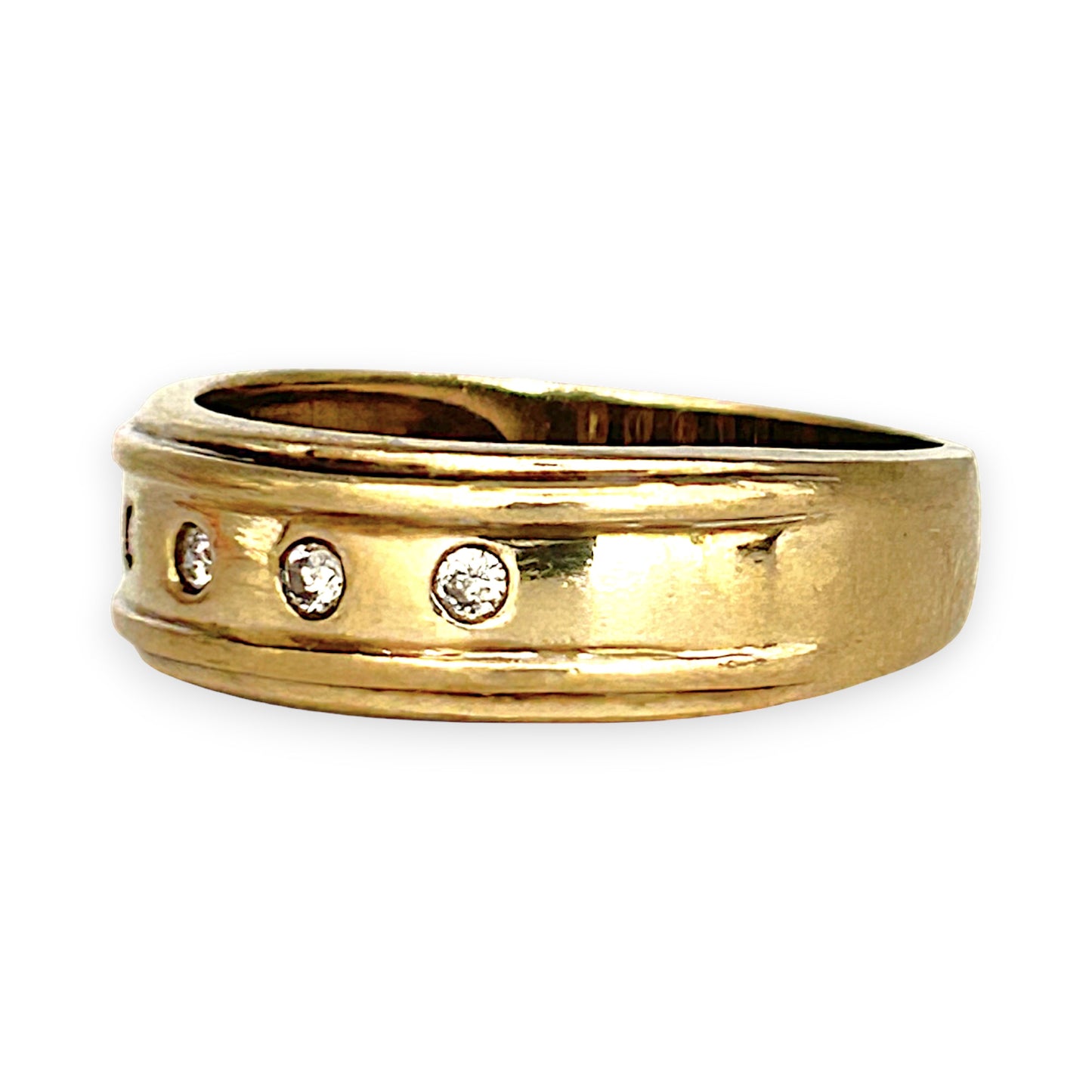 GOLD DEAL | 9ct (9K) Gold Diamond Eternity Band Size O 1/2