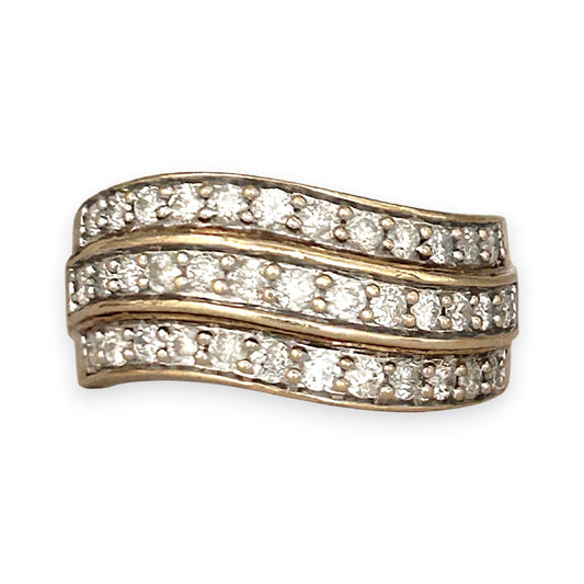 GOLD DEAL | FLASH SALE 9ct (9K) Gold Mesmerizing Diamond 0.75ct Dress Ring Valuation $2,450