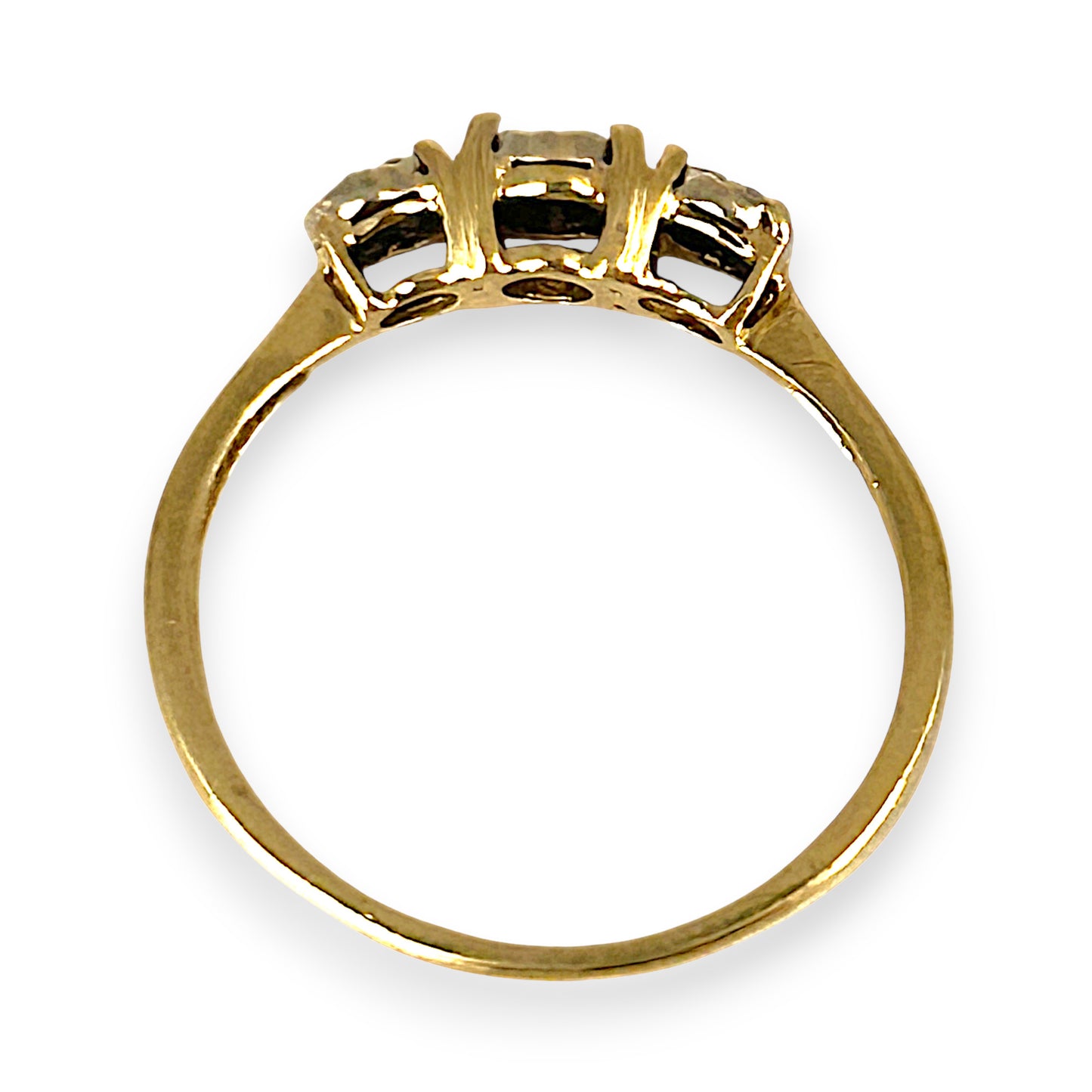 GOLD DEAL | 9ct (9K) Gold Trio Cluster Diamond Ring Diamond 0.12ct Size S