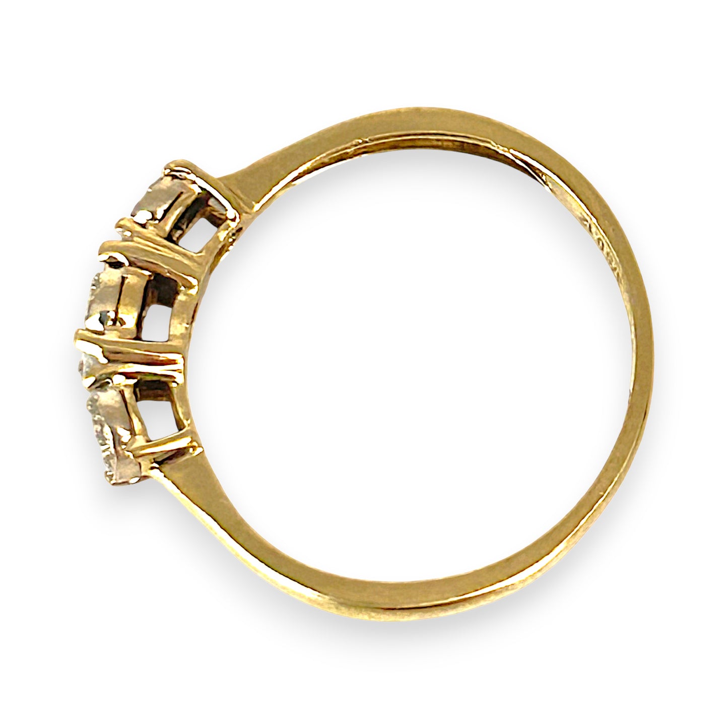 GOLD DEAL | 9ct (9K) Gold Trio Cluster Diamond Ring Diamond 0.12ct Size S