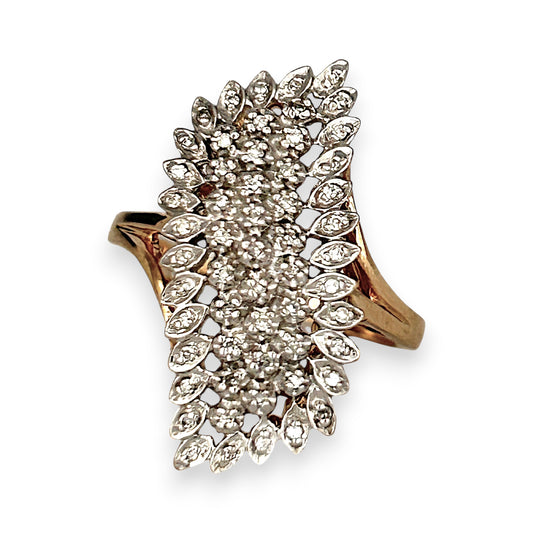 GOLD DEAL | FLASH SALE 9ct (9K) Gold Divine Diamond 0.25ct Cluster Ring Valuation $1,550