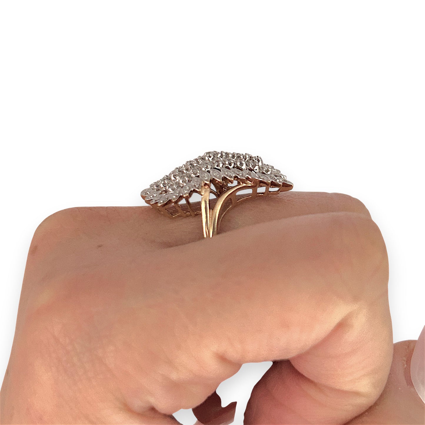 GOLD DEAL | FLASH SALE 9ct (9K) Gold Divine Diamond 0.25ct Cluster Ring Valuation $1,550