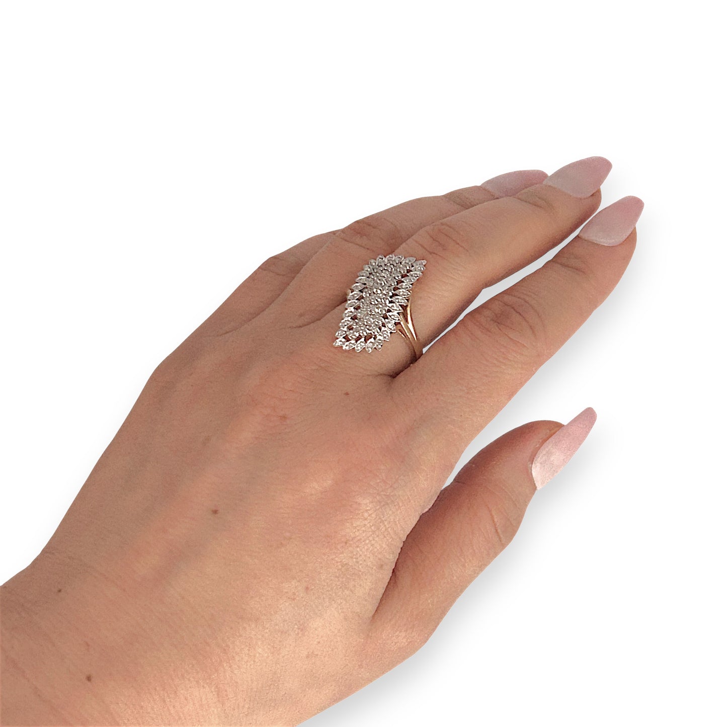 GOLD DEAL | FLASH SALE 9ct (9K) Gold Divine Diamond 0.25ct Cluster Ring Valuation $1,550