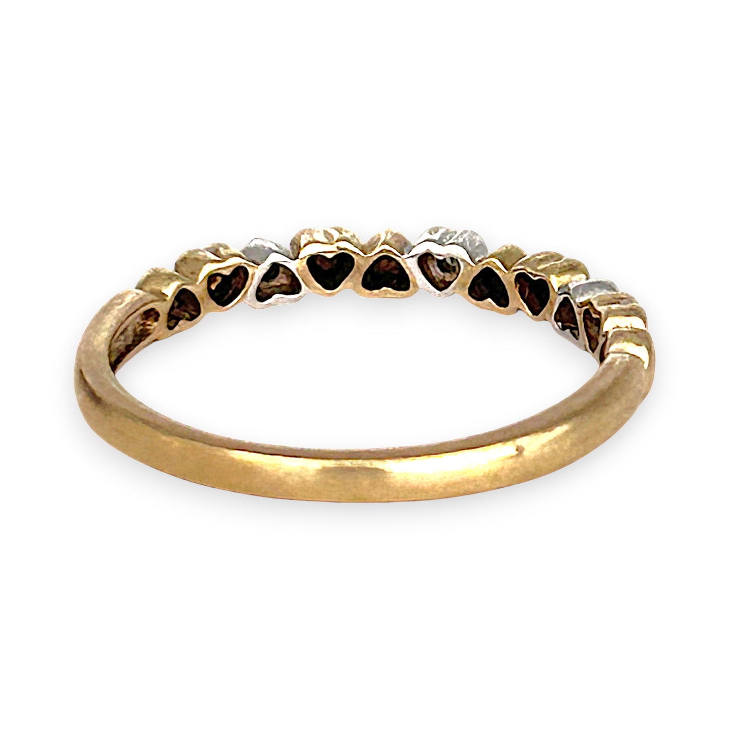 GOLD DEAL | 9ct (9K) Y/W Gold Heart of Gold Diamond Ring Size O