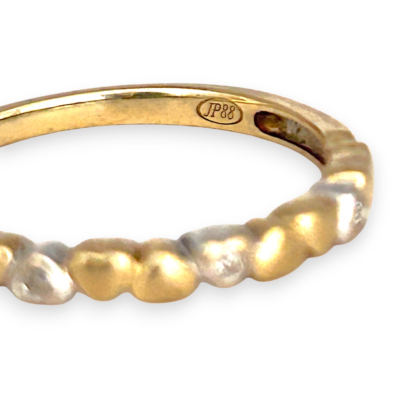 GOLD DEAL | 9ct (9K) Y/W Gold Heart of Gold Diamond Ring Size O