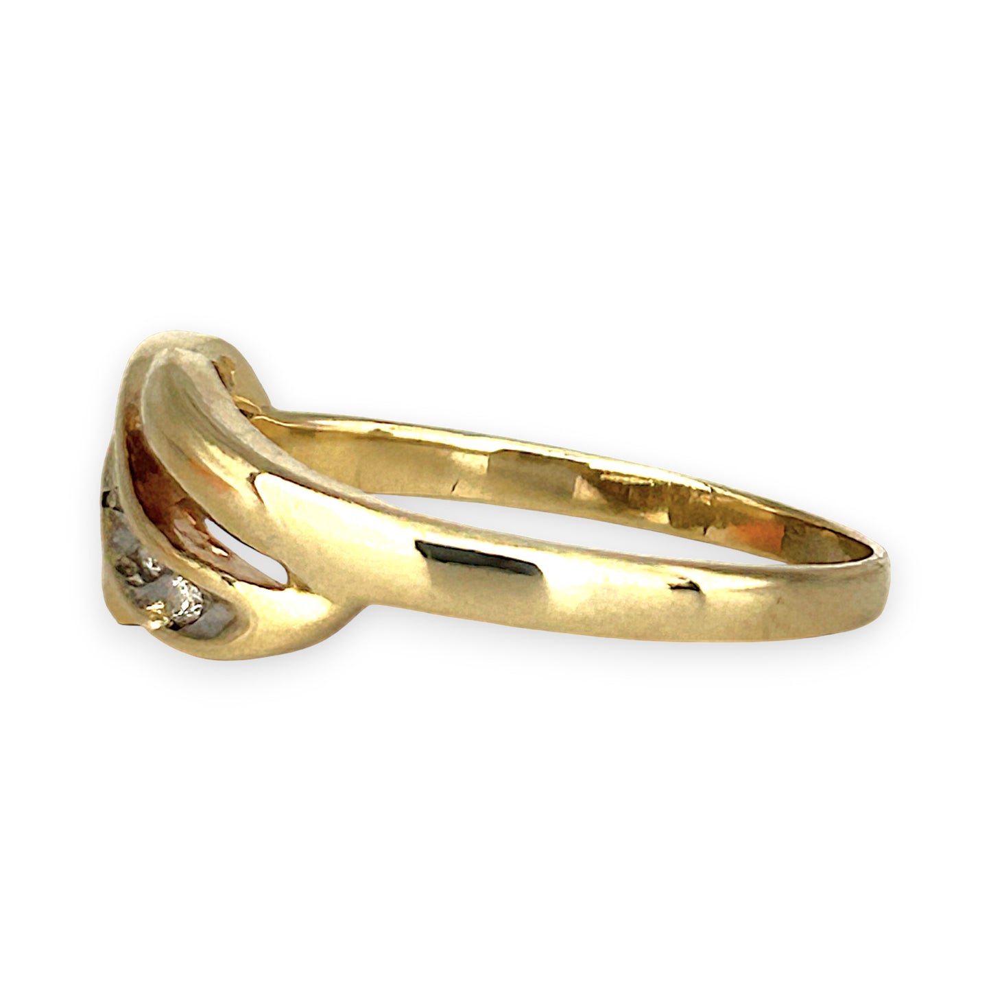 GOLD DEAL | 9ct (9K) Gold Refurbished Twilight Wave Diamond Ring Size O