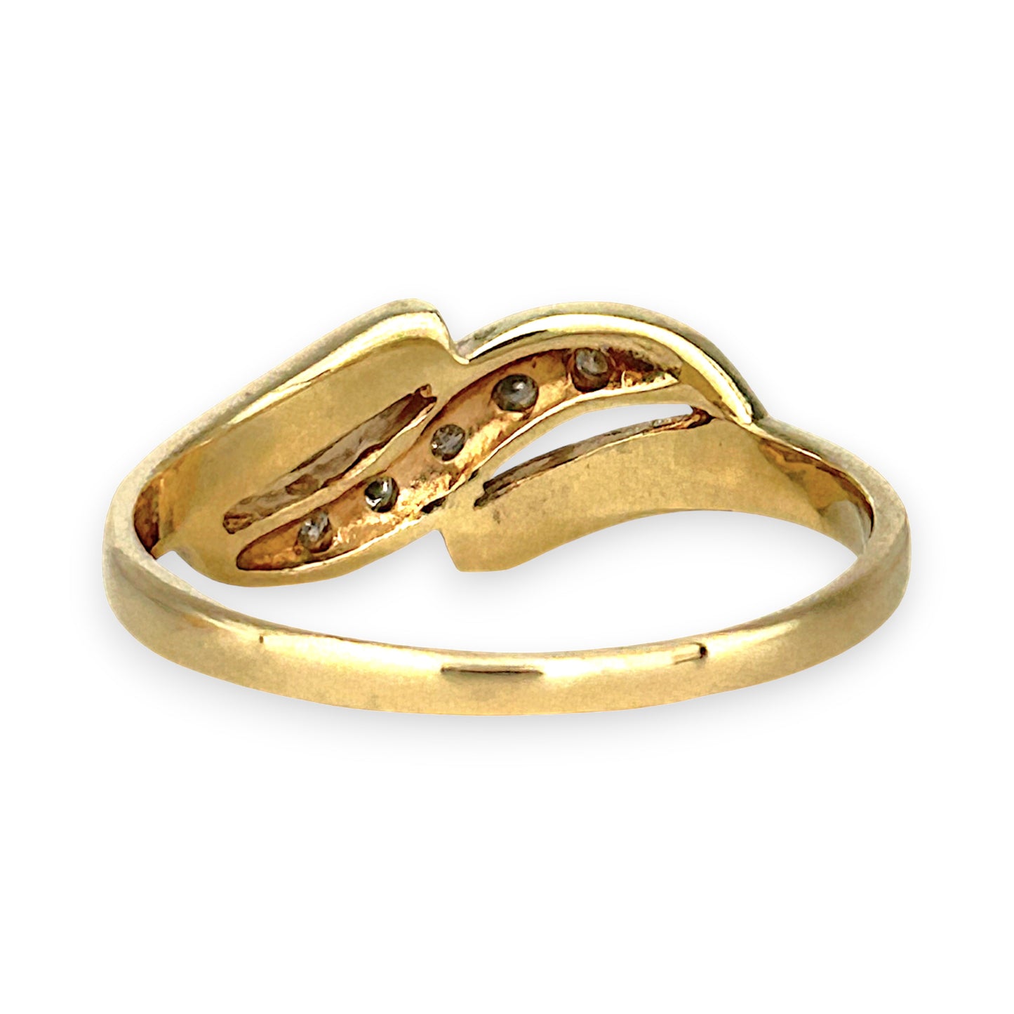 GOLD DEAL | 9ct (9K) Gold Refurbished Twilight Wave Diamond Ring Size O