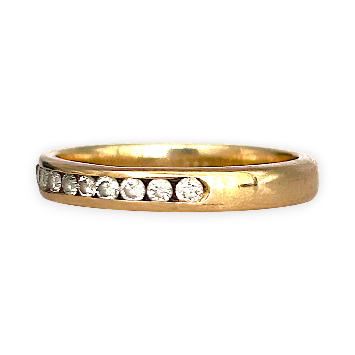 GOLD DEAL | 9ct (9K) Gold Brilliance Band Ring with Diamonds Size M