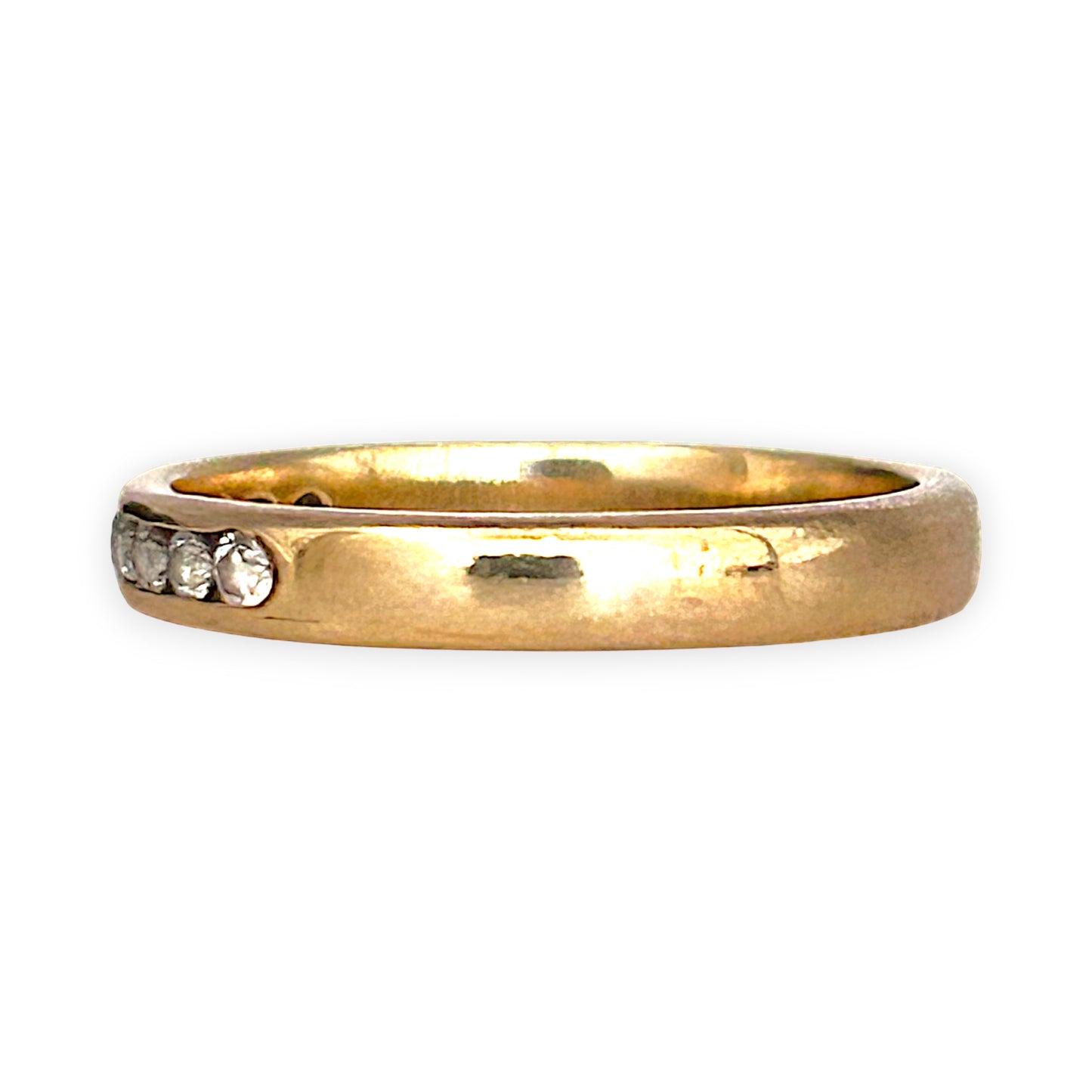GOLD DEAL | 9ct (9K) Gold Brilliance Band Ring with Diamonds Size M