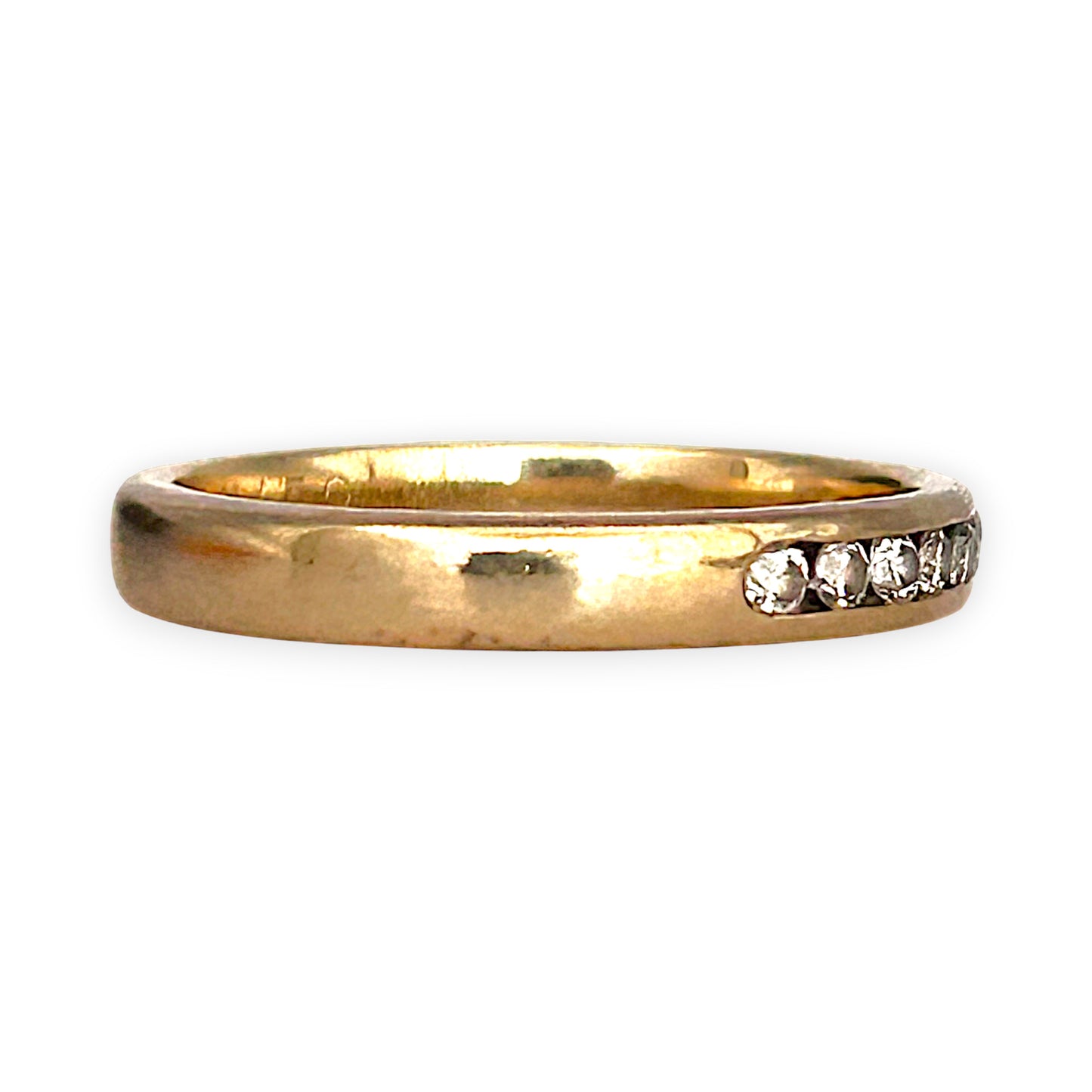 GOLD DEAL | 9ct (9K) Gold Brilliance Band Ring with Diamonds Size M