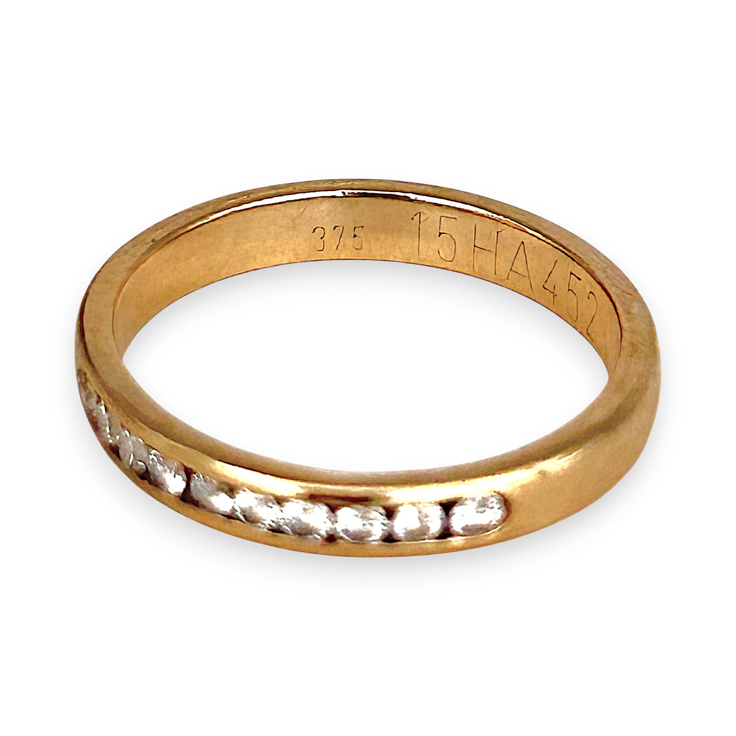GOLD DEAL | 9ct (9K) Gold Brilliance Band Ring with Diamonds Size M