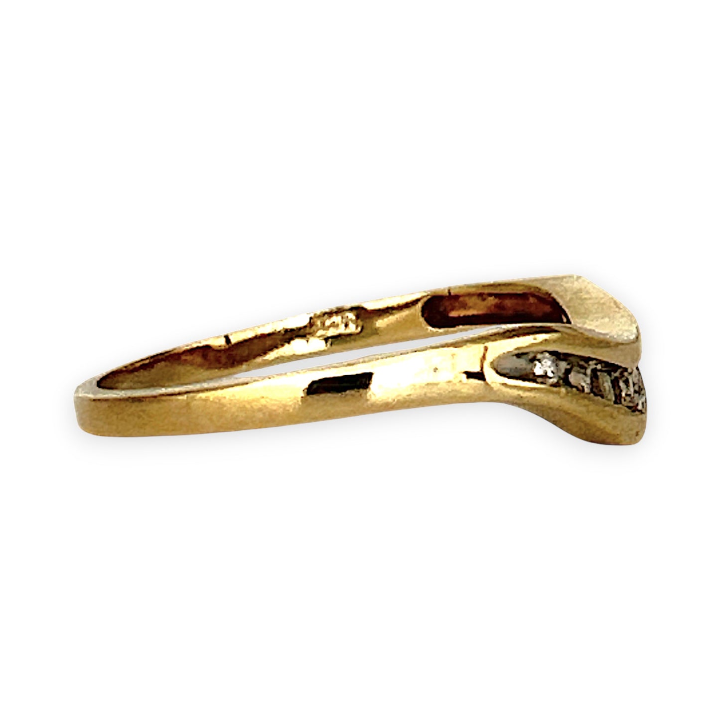 GOLD DEAL | 9ct (9K) Gold Velora Diamond Wave Ring Size L