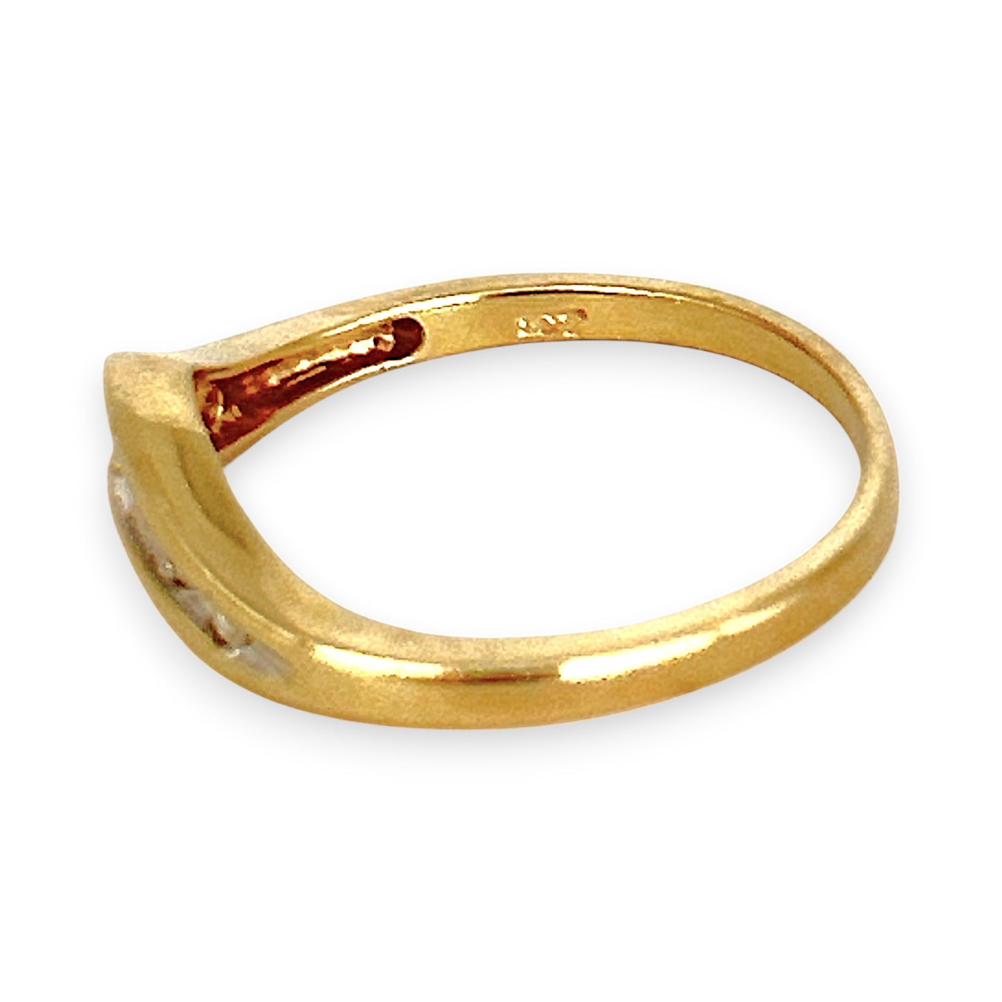 GOLD DEAL | 9ct (9K) Gold Velora Diamond Wave Ring Size L