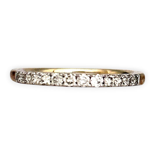 GOLD DEAL | 9ct (9K) Y/W Gold Harmony Glow Ring with Diamonds Size L