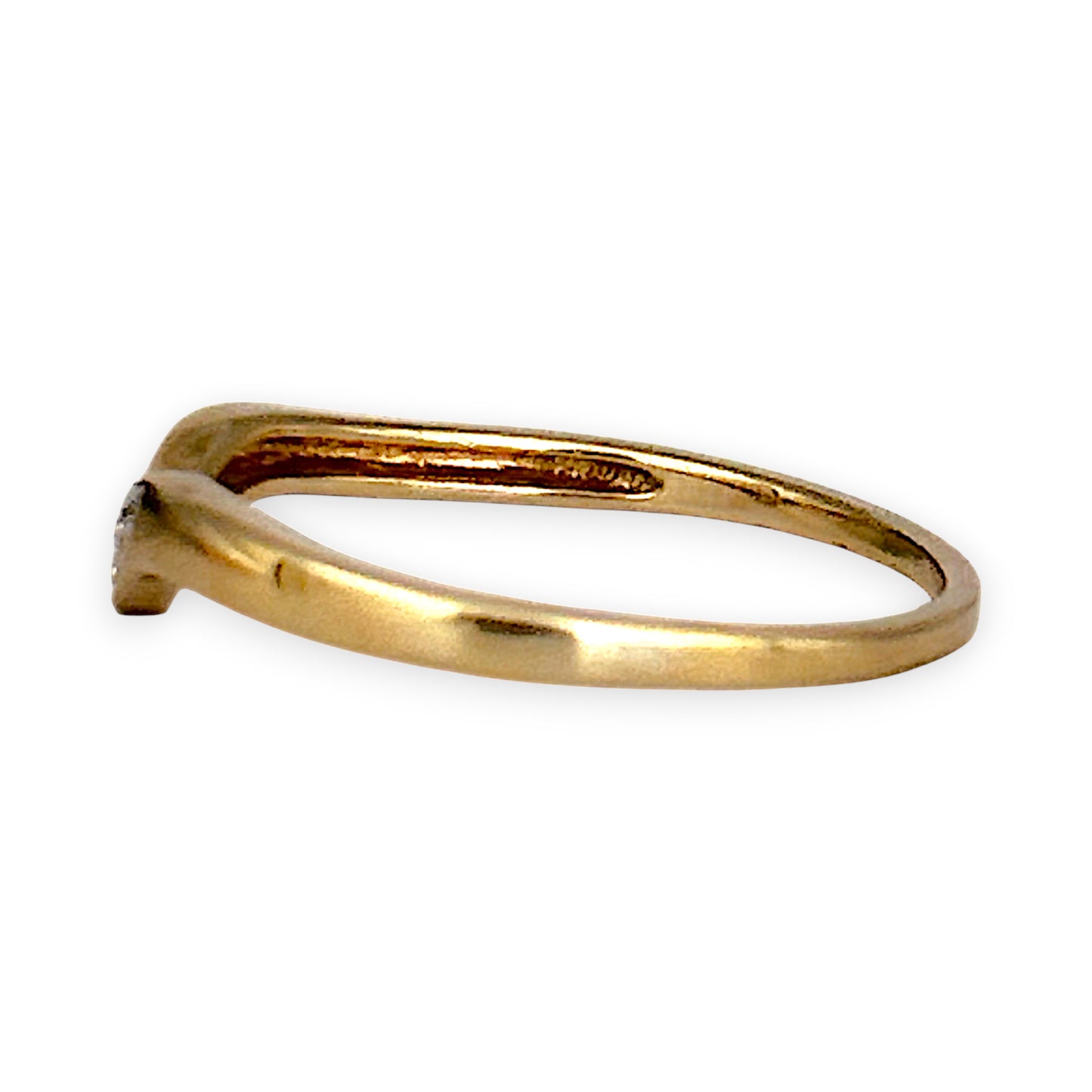GOLD DEAL | 9ct (9K) Gold Golden Curve Diamond Ring Size O 1/2