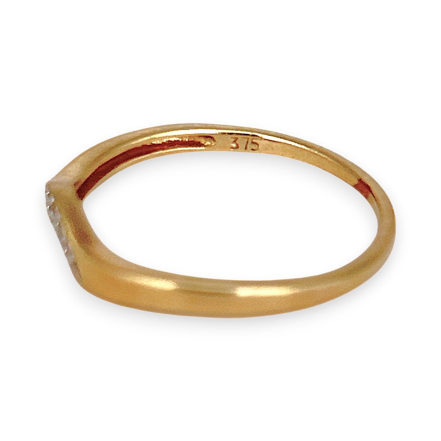 GOLD DEAL | 9ct (9K) Gold Golden Curve Diamond Ring Size O 1/2