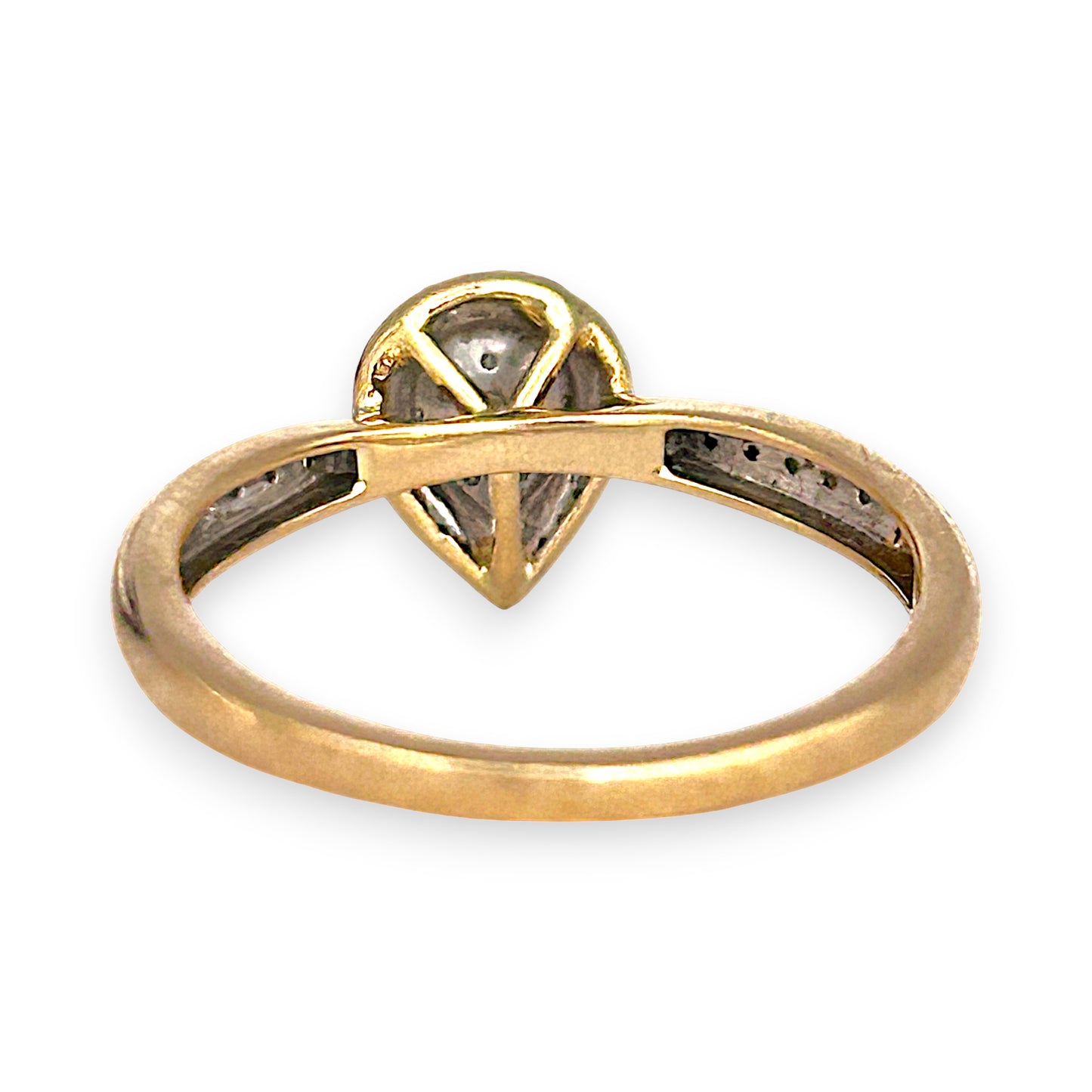 GOLD DEAL | 9ct (9K) Gold Radiant Teardrop Diamond Ring N 1/2