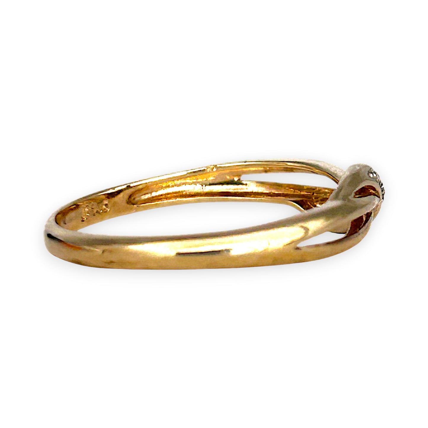 GOLD DEAL | 9ct (9K) Gold Graceful Crossover Diamond Ring by Prouds