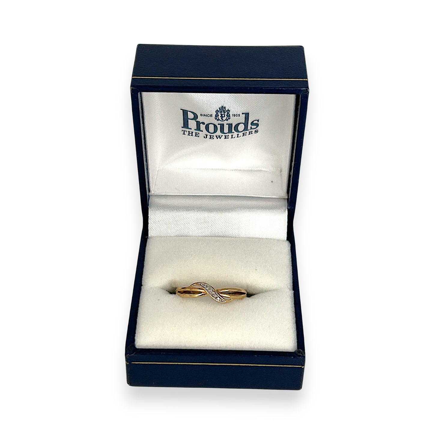 GOLD DEAL | 9ct (9K) Gold Graceful Crossover Diamond Ring by Prouds