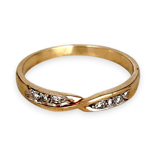 GOLD DEAL | 9ct (9K) Gold Twilight Twist Diamond Ring Size M 1/2