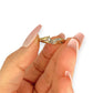 GOLD DEAL | 9ct (9K) Gold Asymmetrical Elegance with Round & Baguette Cuts Ring