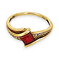 GOLD DEAL | 9ct (9K) Gold Pricess Cut Ruby & Diamond Ring