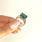 GOLD DEAL | 9ct (9K) Gold Heart of Verdant Fire 7.70ct Quartz Diamond Ring Valuation $1,600
