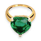 GOLD DEAL | 9ct (9K) Gold Heart of Verdant Fire 7.70ct Quartz Diamond Ring Valuation $1,600