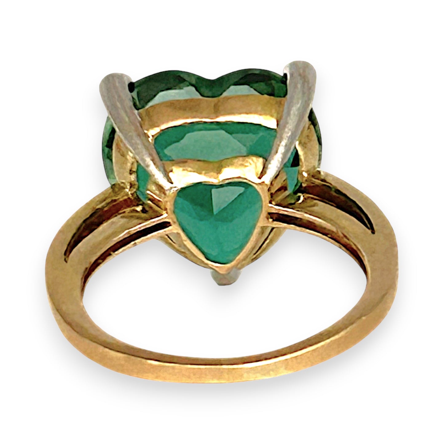 GOLD DEAL | 9ct (9K) Gold Heart of Verdant Fire 7.70ct Quartz Diamond Ring Valuation $1,600