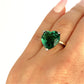 GOLD DEAL | 9ct (9K) Gold Heart of Verdant Fire 7.70ct Quartz Diamond Ring Valuation $1,600