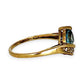 GOLD DEAL | 9ct (9K) Gold Triangular Cut Sparkle Blue Topaz & Diamond Ring