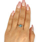 GOLD DEAL | 9ct (9K) Gold Triangular Cut Sparkle Blue Topaz & Diamond Ring