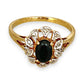 GOLD DEAL | 9ct (9K) Gold Vintage-Inspired, Black Onyx & Diamond Refurbished Ring