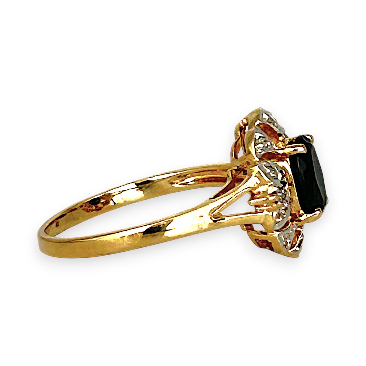 GOLD DEAL | 9ct (9K) Gold Vintage-Inspired, Black Onyx & Diamond Refurbished Ring