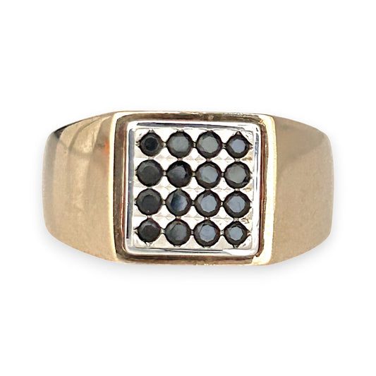 GOLD DEAL | FLASH SALE 9ct (9K) Gold Black Stones Dress Ring Valuation $2,850